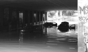 Cars flooded in Copenhagen 2014